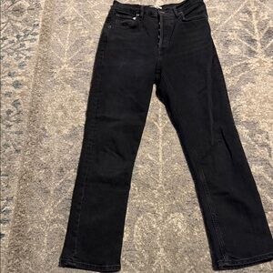 Agolde Women's Black Riley Straight Leg Jeans